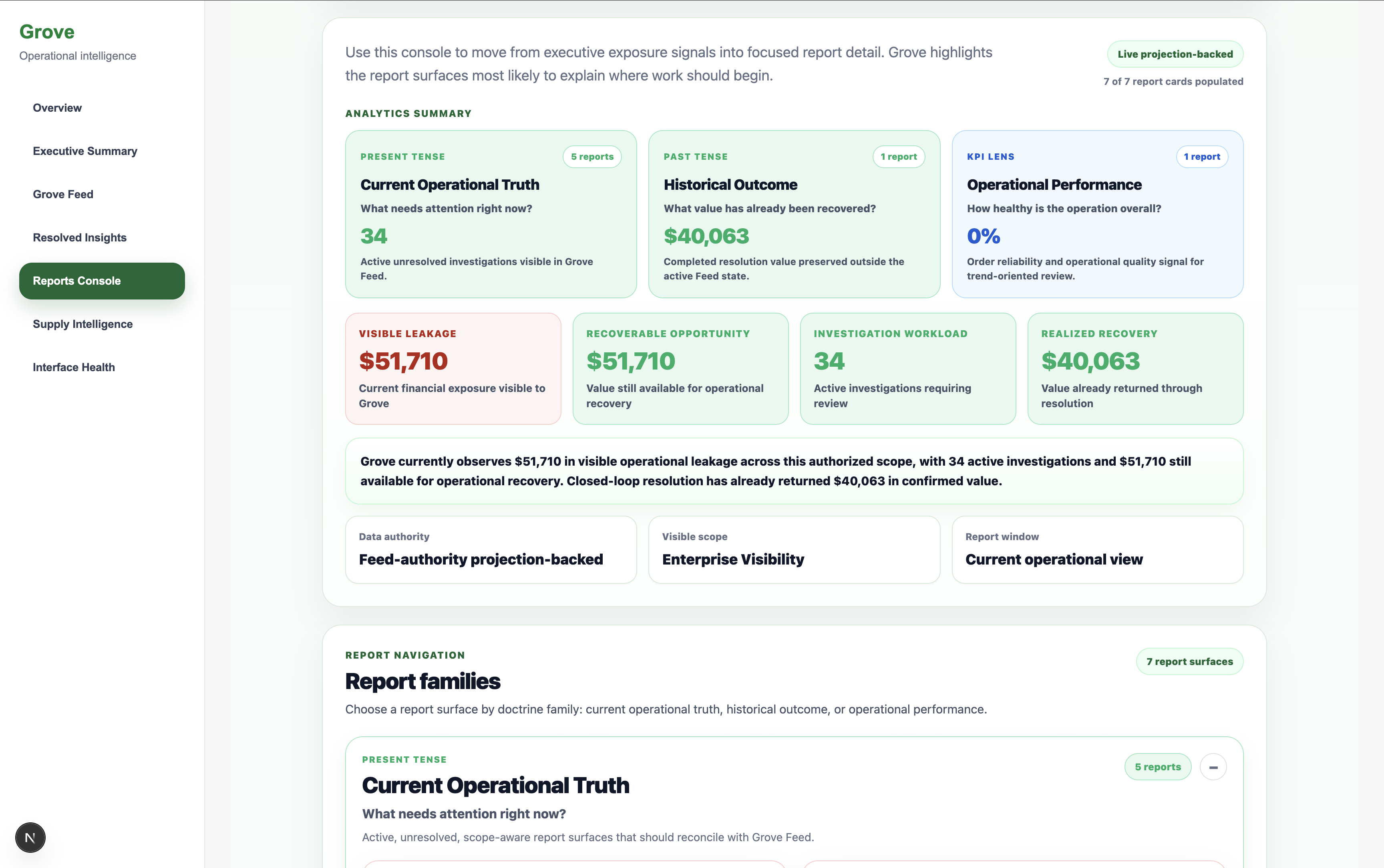 Reports Console product screenshot